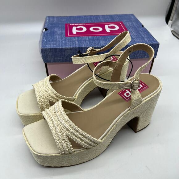 Pop Womens Applaud Heeled Sandals Natural Cream Color Size 11M - Picture 3 of 13